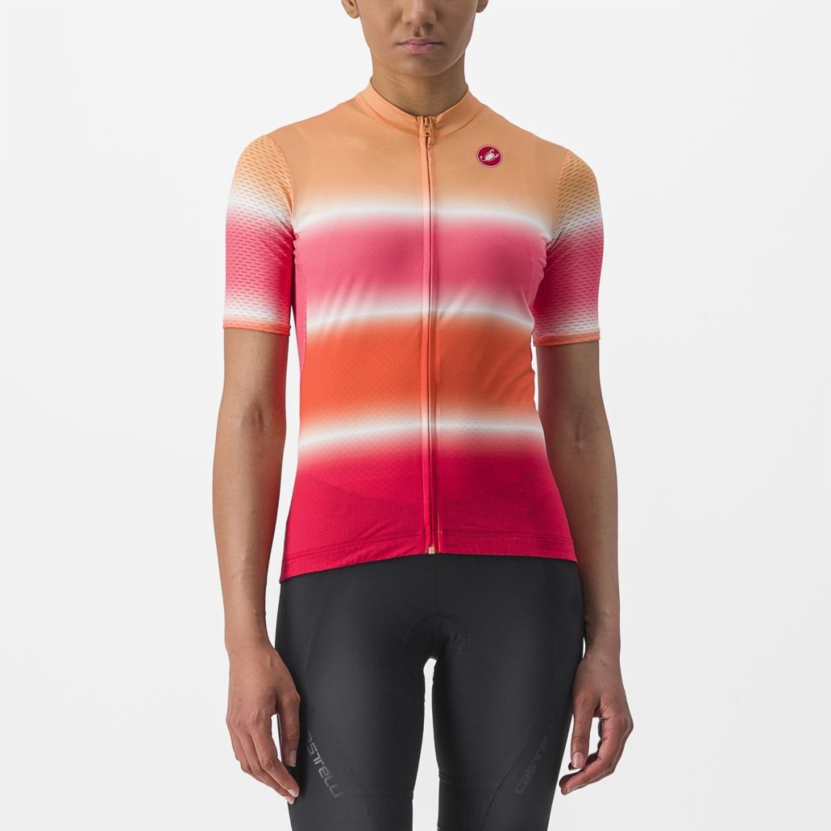 Jersey Castelli Dolce color naranja e hibisco - Monalcl