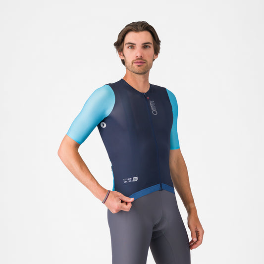 Jersey Castelli Corretto color azul (Belgian Blue) - Monalcl