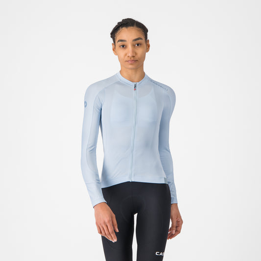 Jersey Castelli Espresso 2 manga larga mujer color Winter Sky - Monalcl